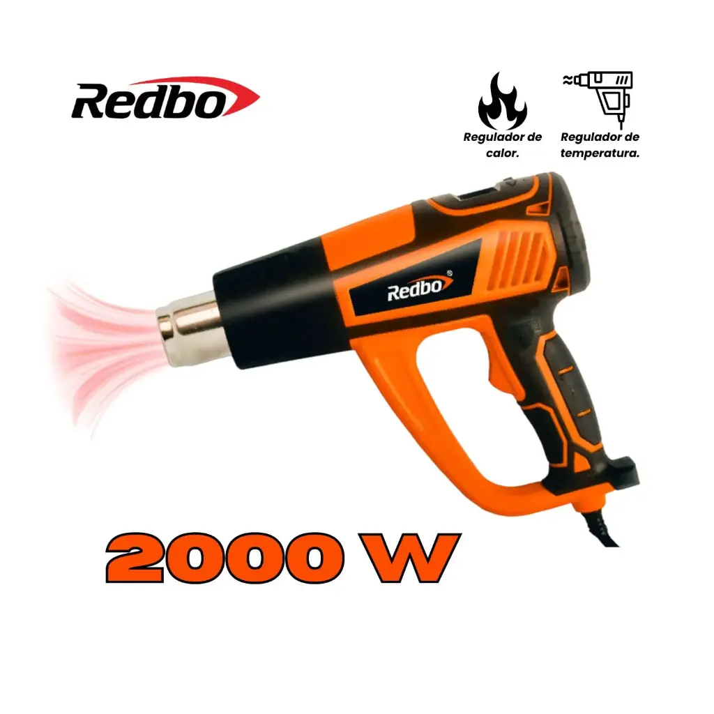 [RBG-520T] PISTOLA DE CALOR - 2000 W POTENCIA - CON REGULADOR DE CALOR