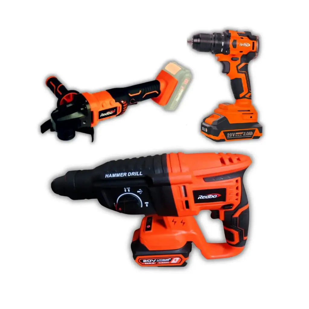 [RB-CMB20V3] RH-20BL ROTOMARTILLO + RB-20PBLSS TALADRO PERCUTOR + RB-20 AMOLADORA - 412BL - INALAMBRICO