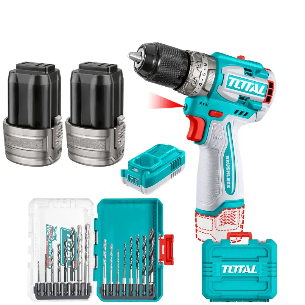 MEGA COMBO TALADRO 16V CON KIT DE BROCAS