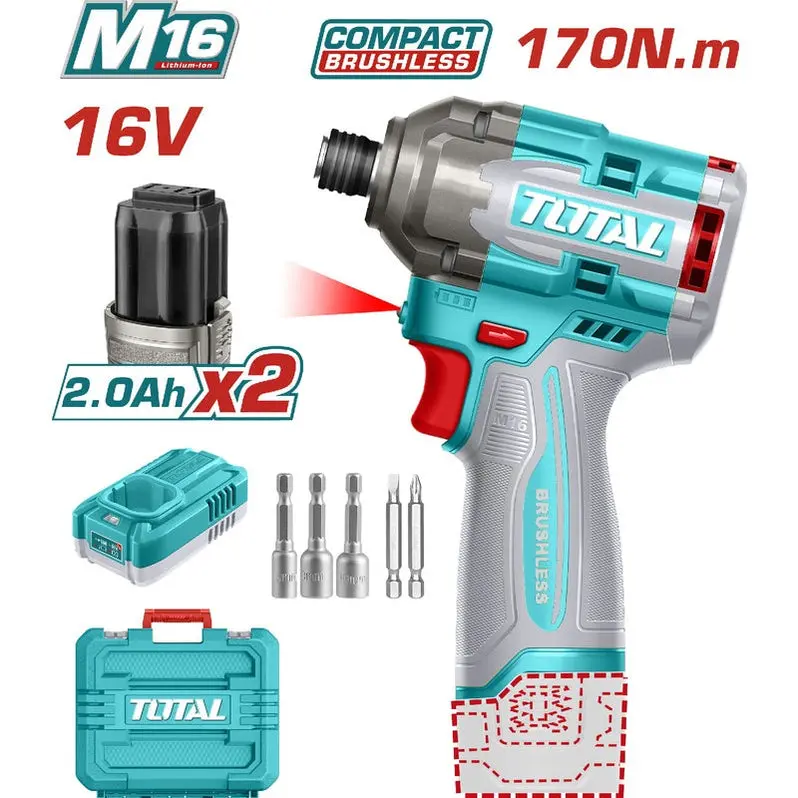 [TOSLI241083] ATORNILLADOR DE IMPACTO 16V
 + PUNTERAS DE IMPACTO