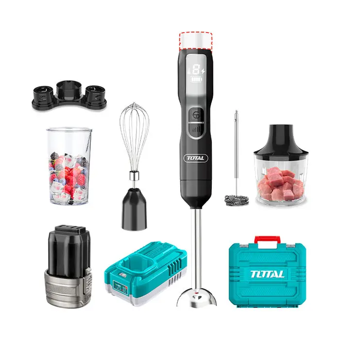 [TJB056K] LICUADORA DE MANO 16V CON 5 VELOCIDADES , CON ACCESORIOS, BATERÍA Y CARGADOR