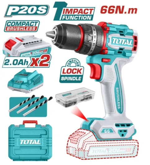 [TDLI20668] ATORNILLADOR BRUSHLESS 66N.M. 20V C/ CHUCK METÁLICO 13MM