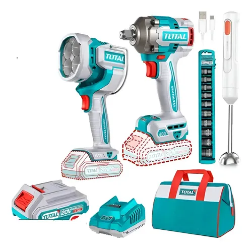[TOSLI240961] MEGA COMBO LLAVE DE IMPACTO 1/2" 400N.M. + LINTERNA DE TRABAJO 20V + DADOS DE IMPACTO-TOSLI240961-TOTAL