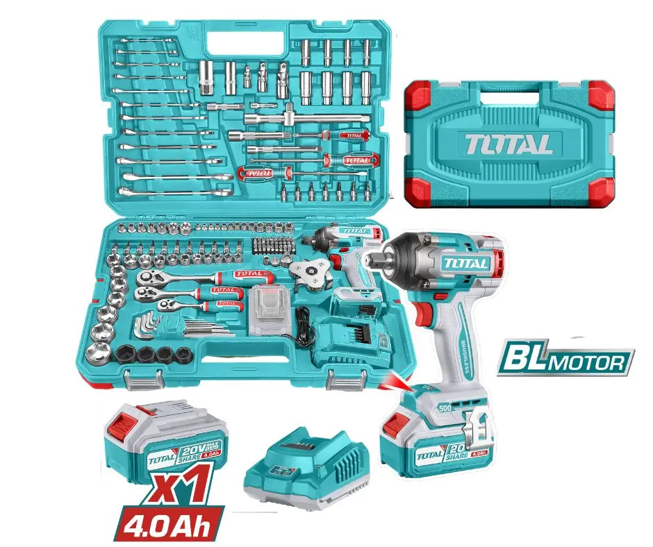 MEGA COMBO LLAVE DE IMPACTO 1/2" 500N.M. + 152 DADOS Y ACCESORIOS