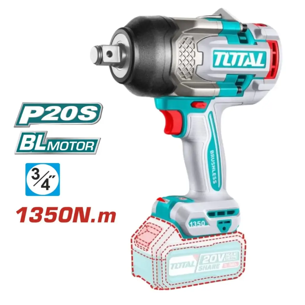 LLAVE DE IMPACTO 3/4" 20V BRUSHLESS 1350N.M. EQUIPO SOLO