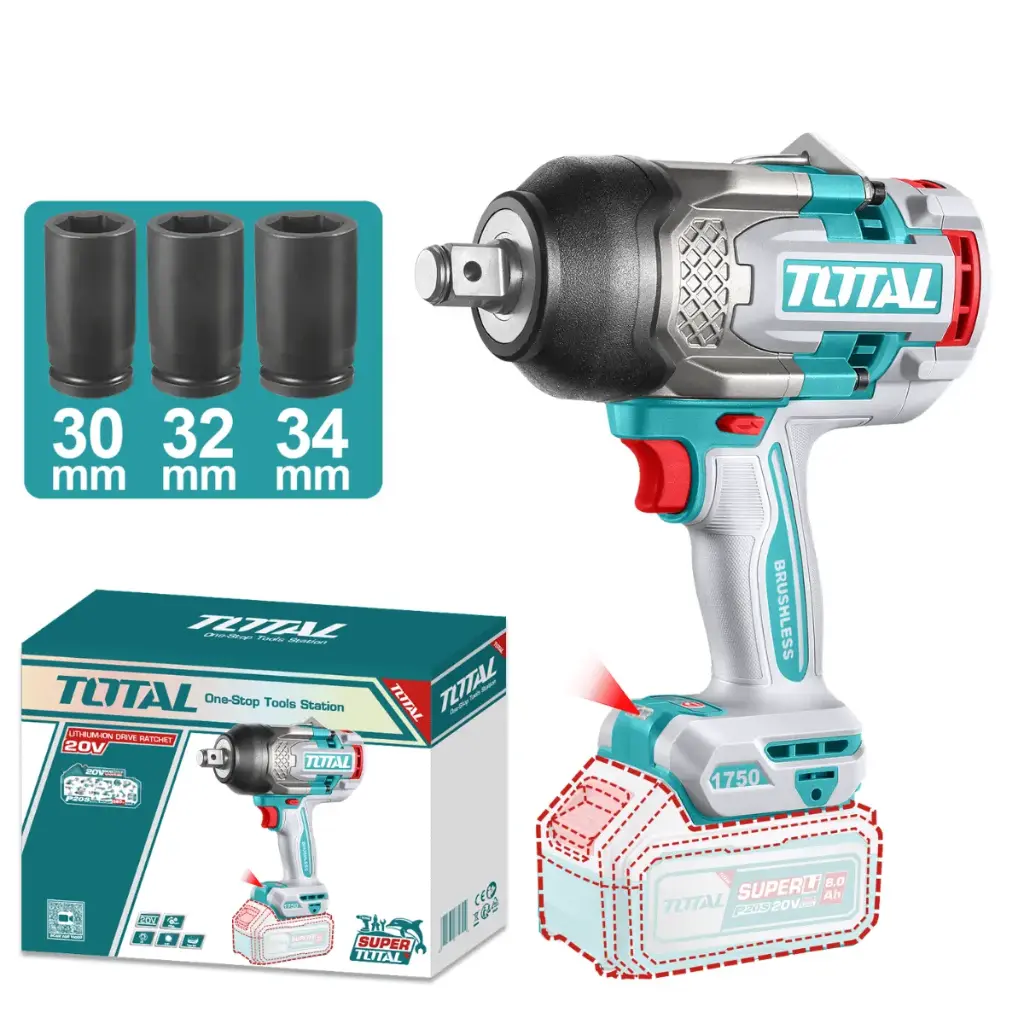 LLAVE DE IMPACTO 3/4" 20V BRUSHLESS 1750NM EQUIPO SOLO + 3DADOS