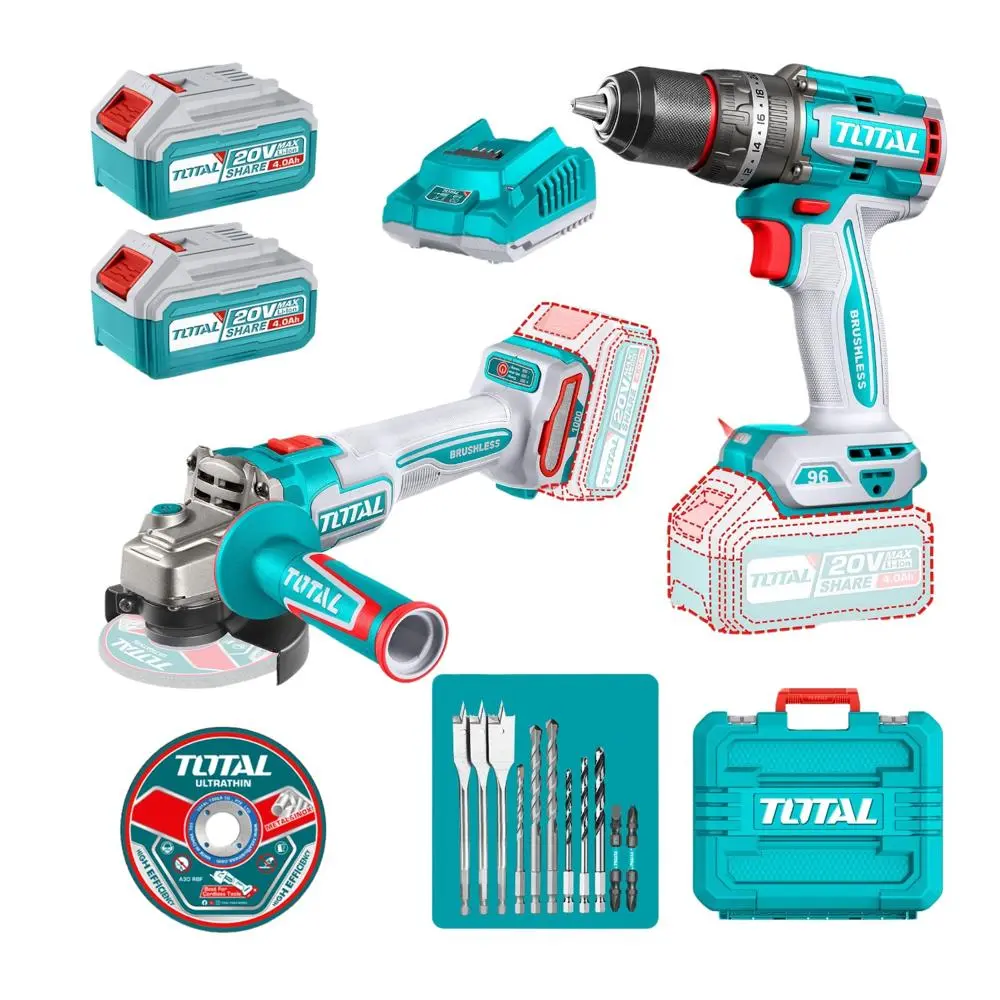 COMBO TALADRO 96N.M. Y AMOLADORA BRUSLESS 20V INDUSTRIAL