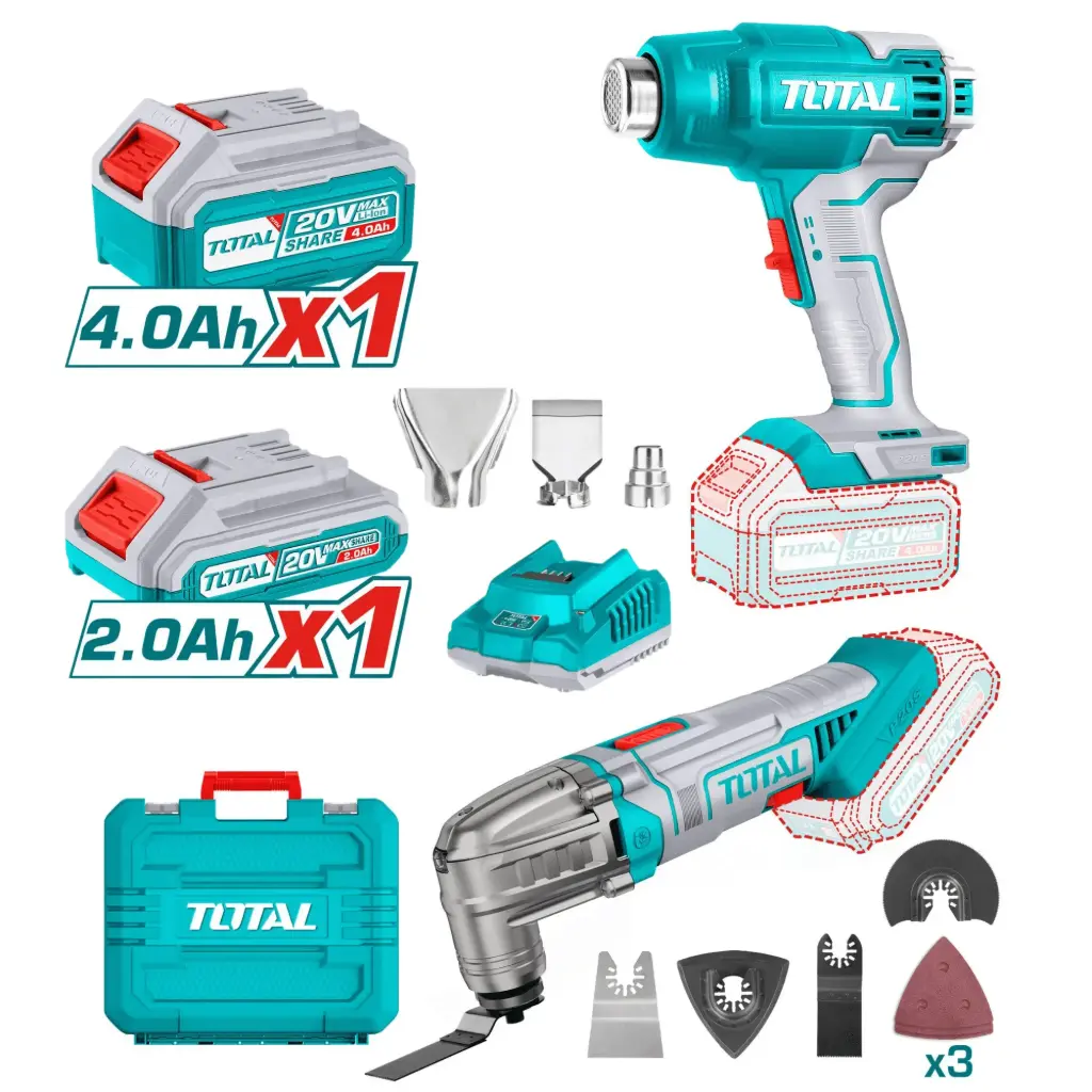 [TOSLI240201] MEGA COMBO DE PISTOLA DE CALOR DIGITAL + PISTOLA DE CALOR 20V