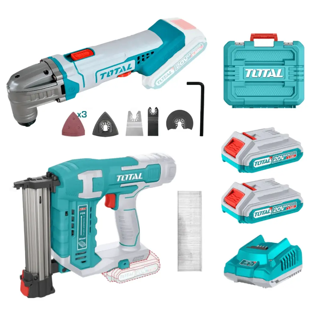 MEGA COMBO CLAVADORA DE MADERA Y OSCILADOR 20V