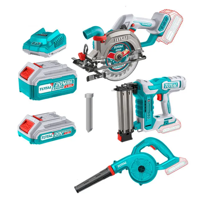 MEGA COMBO CIRCULAR 5 1/4"
 + CLAVADORA 50MM + SOPLADORA 20V