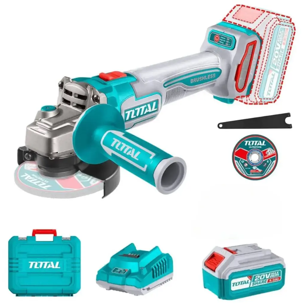 AMOLADORA BRUSHLESS 20V, CON 2 BATERÍA Y EN MALETA