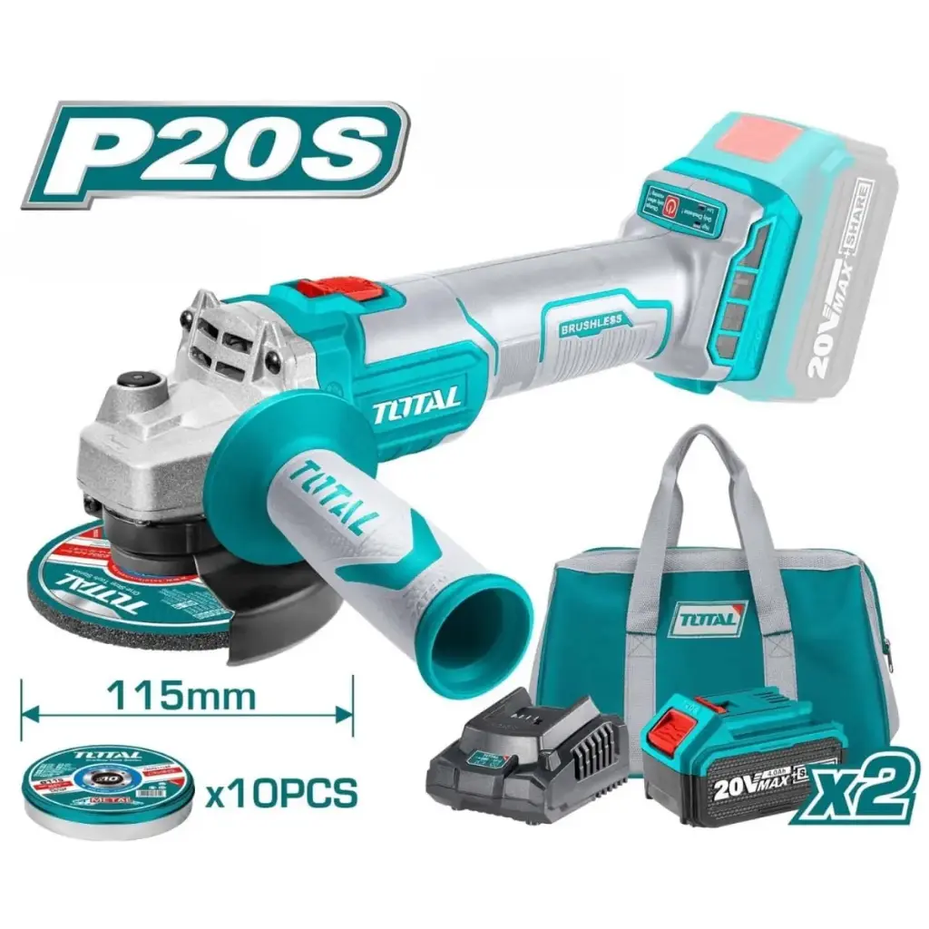 [TAGLI2211532] AMOLADORA 4 1/2" BL 20V PESADA, CON 02 BATERÍAS DE 5AMP Y CARGADOR