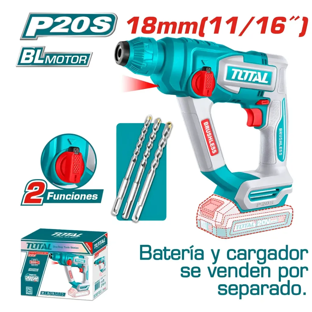 ROTOMARTILLO PLUS 18MM, CON 1 BATERÍA Y CARGADOR