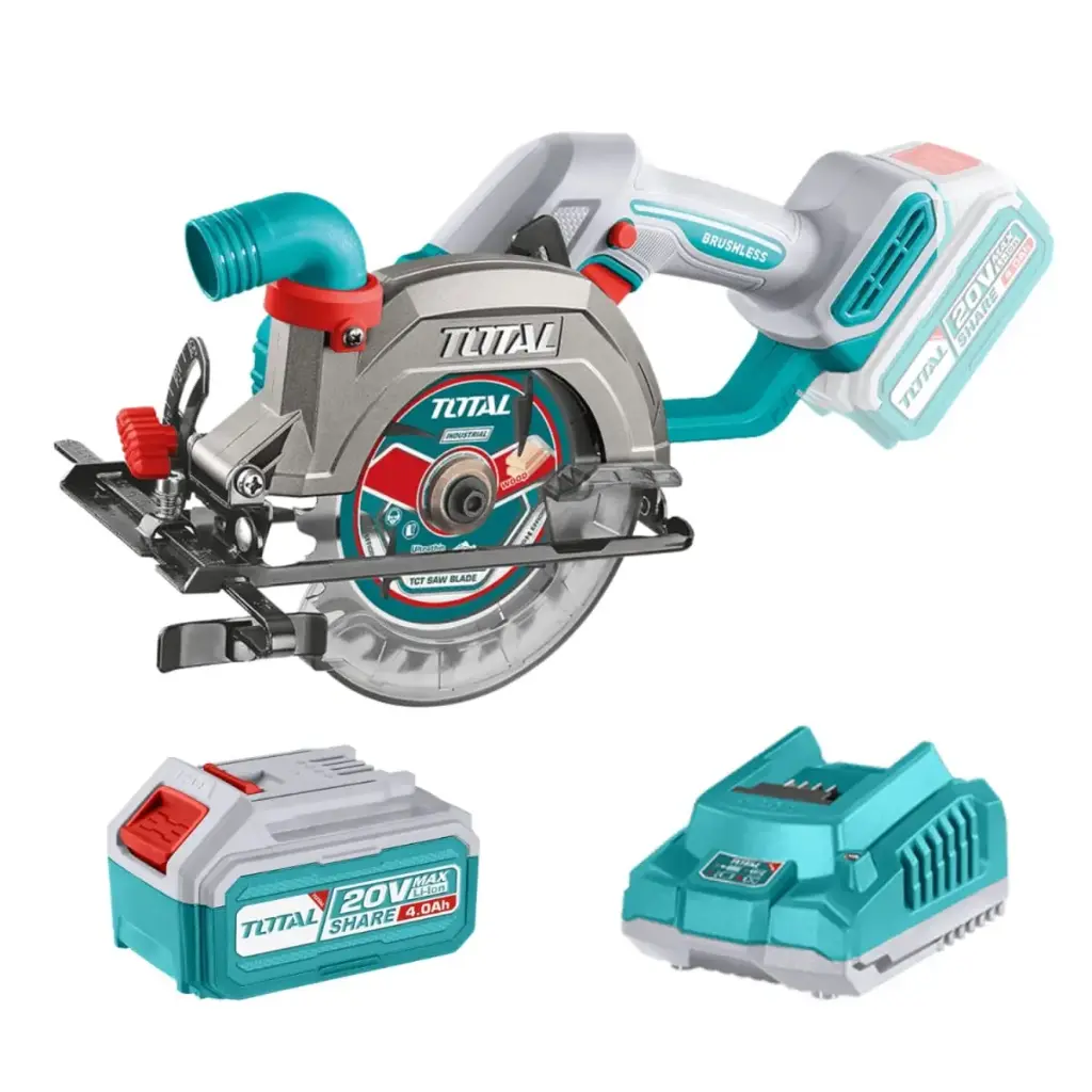 SIERRA CIRCULAR 7" 1/4" LI-ION 20V 4800RPM 185MM+1 BATERÍA 5AH Y CARGADOR-TSLI18513-TOTAL