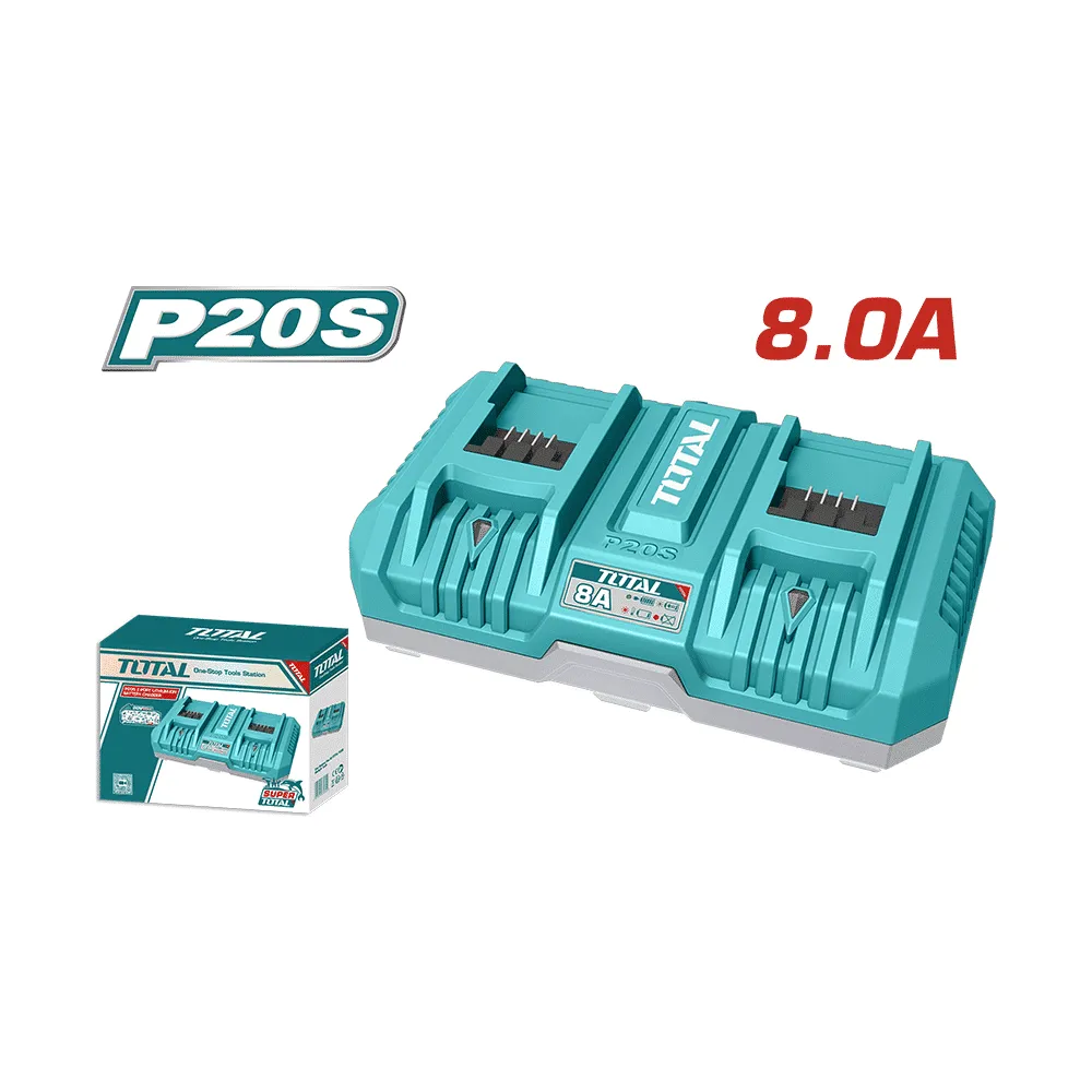 CARGADOR CON DOBLE ENTRADA 20V, 8A-TFCLI2082-TOTAL