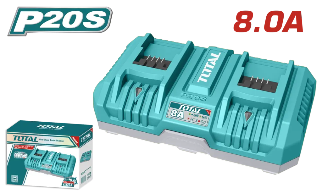 CARGADOR CON DOBLE ENTRADA 20V, 8A