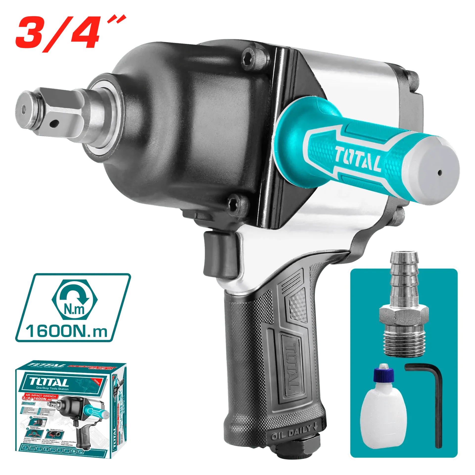 [TAT40342] LLAVE NEUMATICA 3/4" 1600NM 4000RPM 90PSI INDUSTRIAL-TAT40342-TOTAL