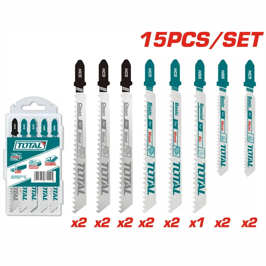 [TAC1501] JGO X 15PCS HOJA PARA SIERRA CALADORA MIXTA