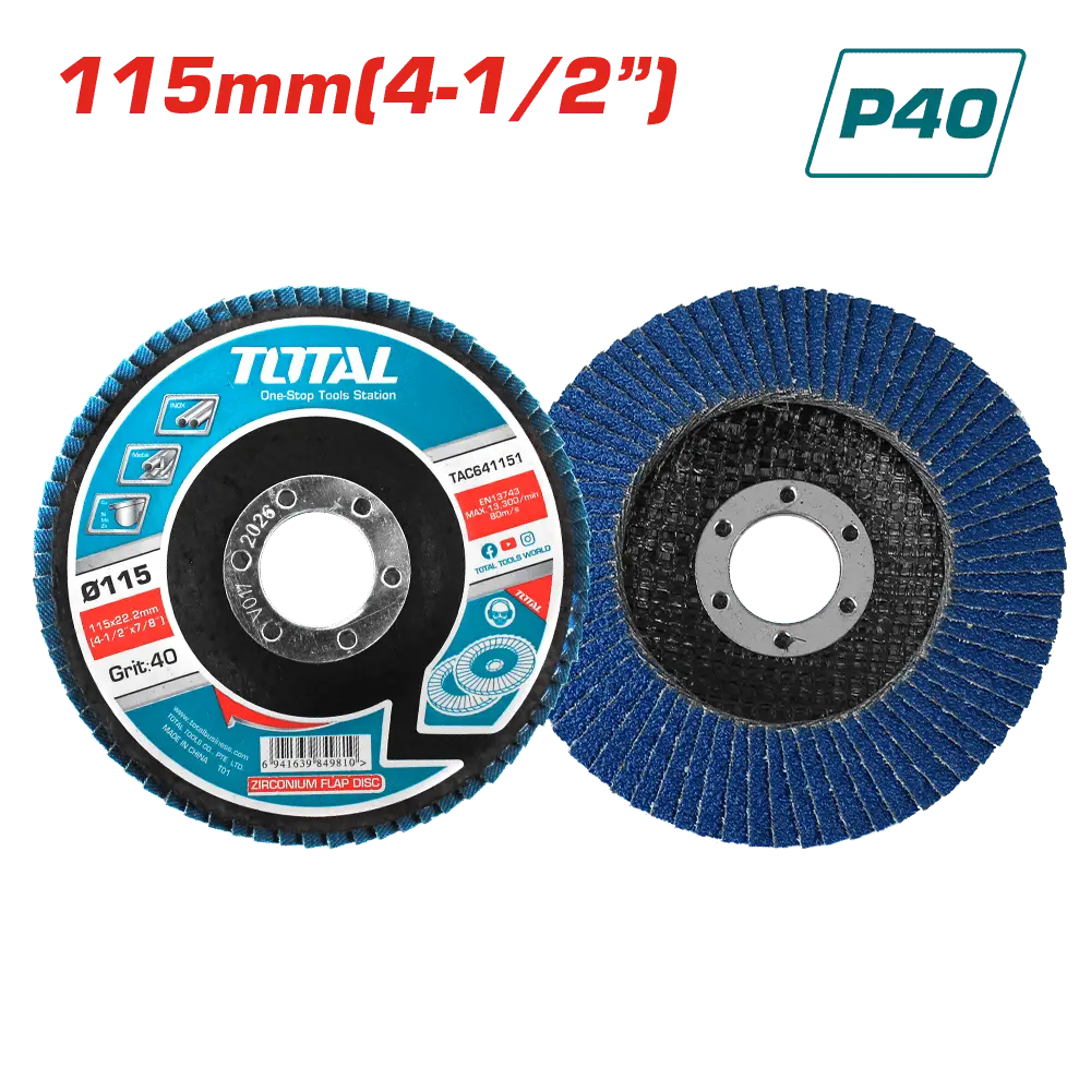 [TAC641151] DISCO FLAP 4-1/2" 115MM
 P40 ZIRCONIUM P/ METAL