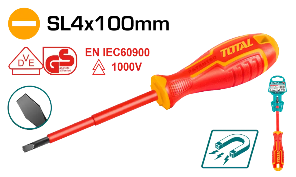 DESARMADOR PLANO SL4 X 100MM DIELECTRICO