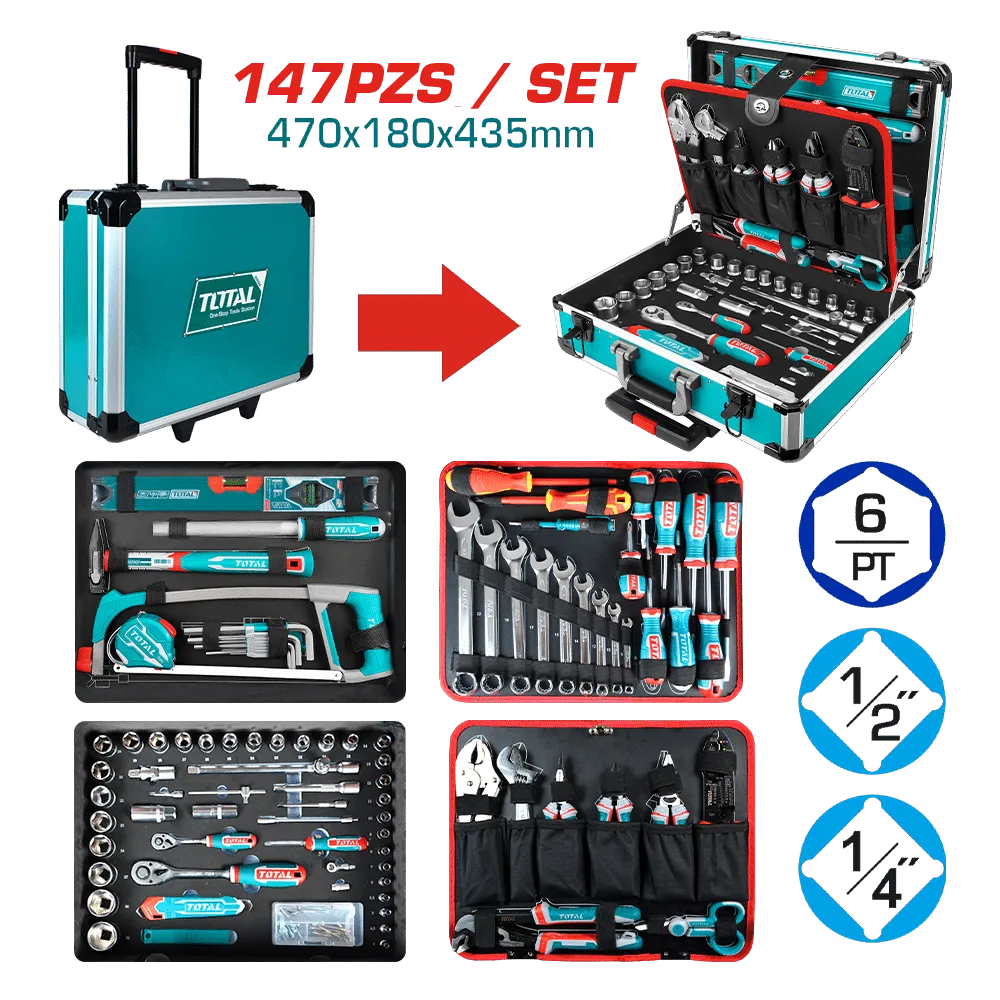 [THKTHP21476] SET X 147PCS HERRAMIENTAS MANUALES EN MALETA DE ALUMINIO-THKTHP21476-TOTAL