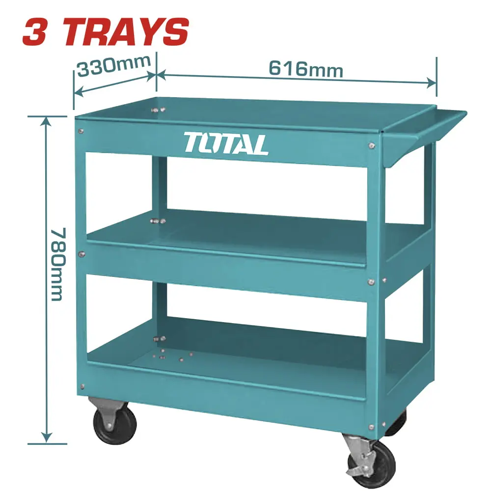 [THPTC301] CARRITO PORTA HERRAMIENTAS DE 3 NIVELES 719X365X663MM CON RUEDAS INDUSTRIAL-THPTC301-TOTAL