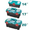 SET X 3PCS MALETA PORTA HERRAMIENTAS 14", 17" Y 20" CON SEGURO DE PLÁSTICO-TPBXK0031-TOTAL