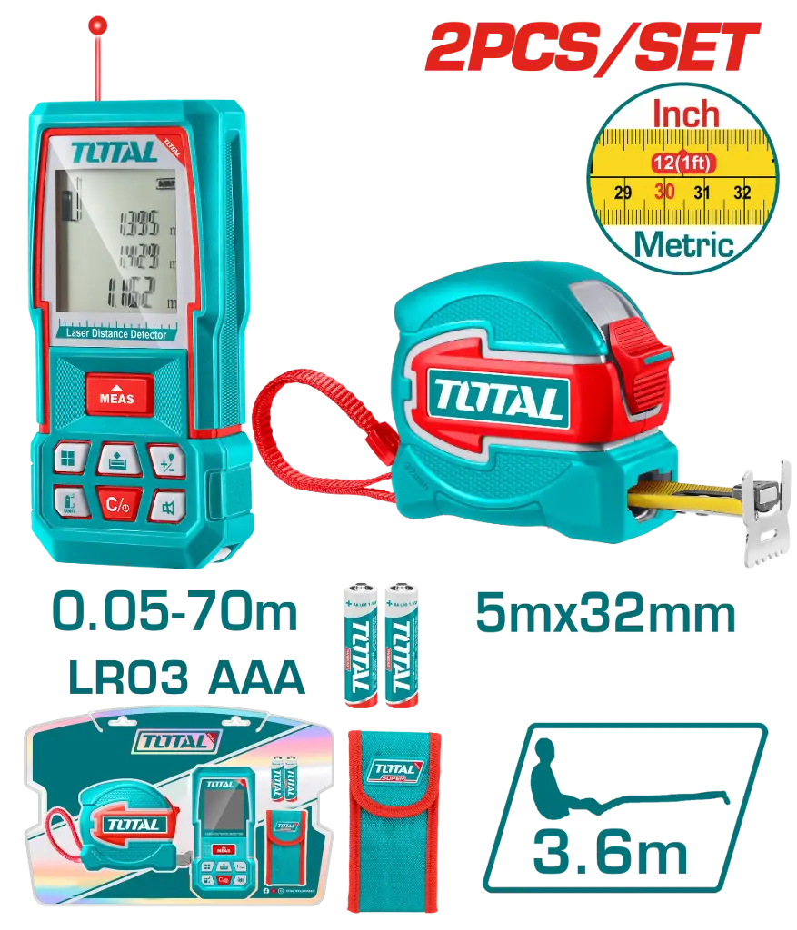 [TLDD241201] COMBO DE WINCHA LÁSER + WINCHA 5X32MM