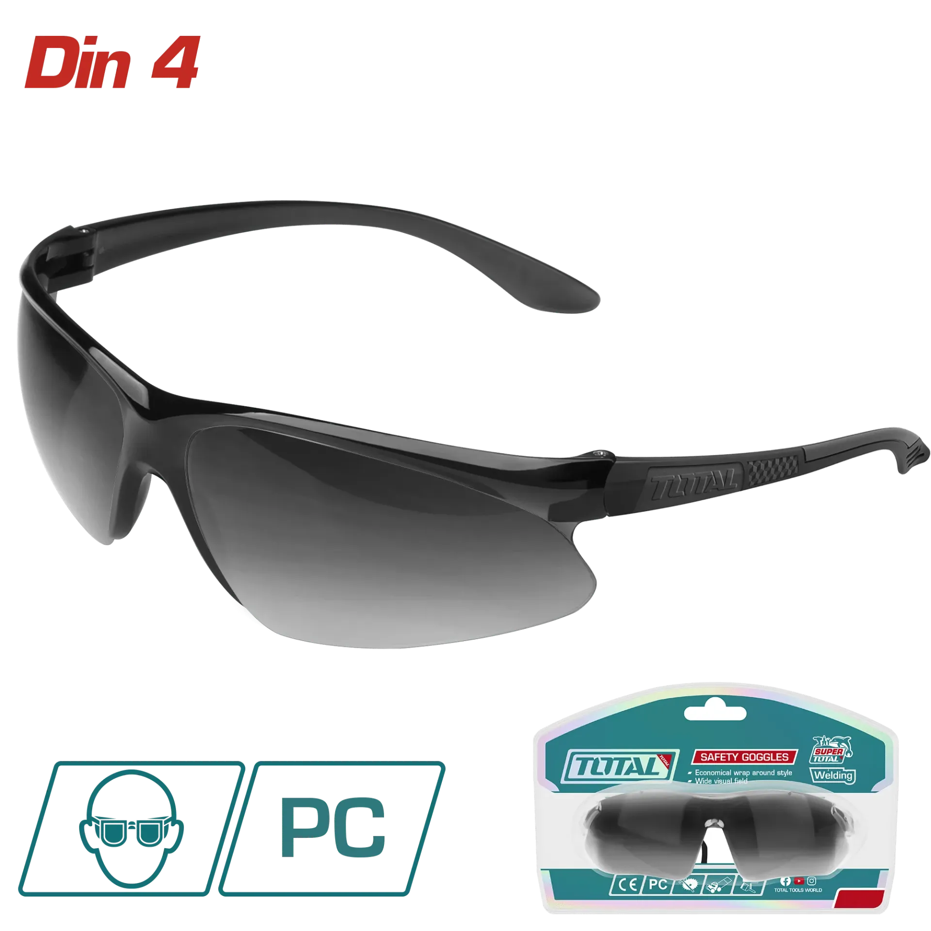 [TSP305] LENTES DE SEGURIDAD OSCUROS #8, BLISTER-TSP305-TOTAL