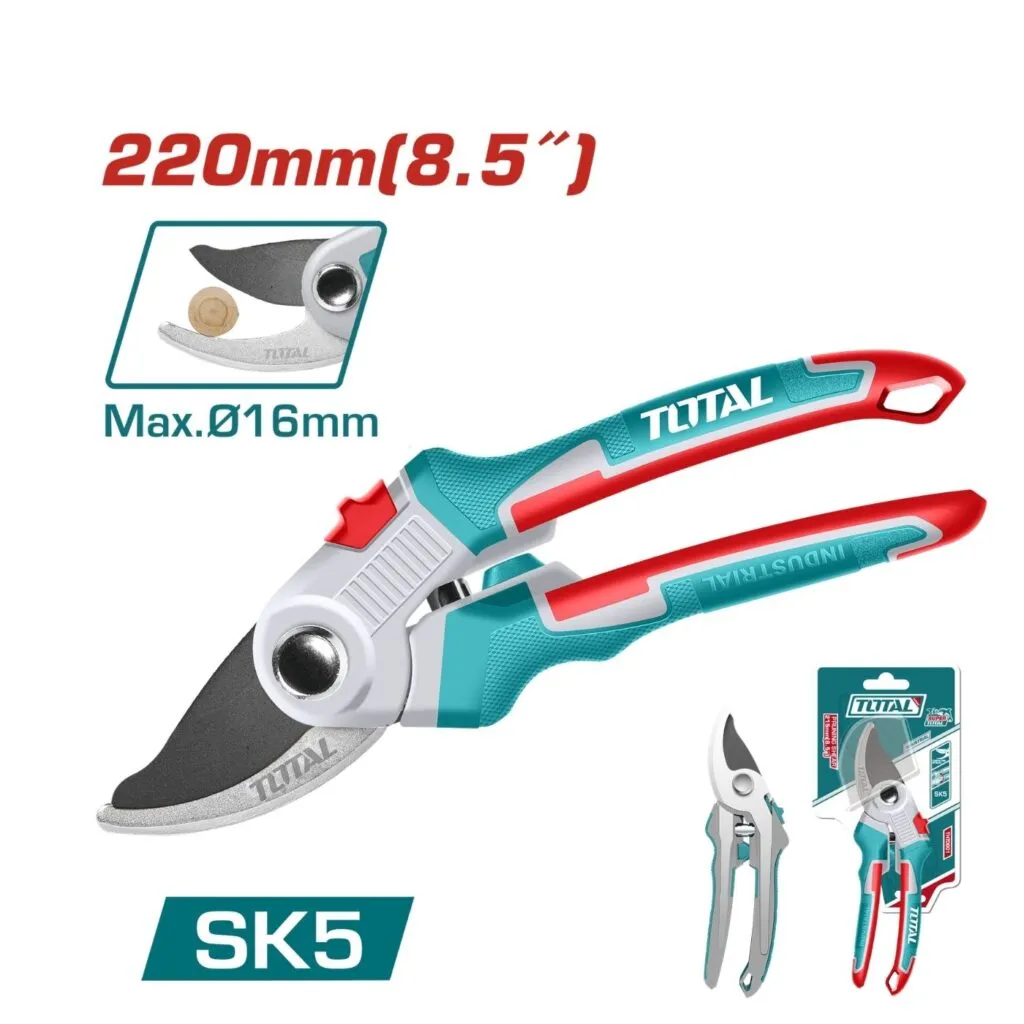 TIJERA PARA PODAR ECONOMICA 8.5" 220MM CORTE MAX:16MM-THT0601-TOTAL