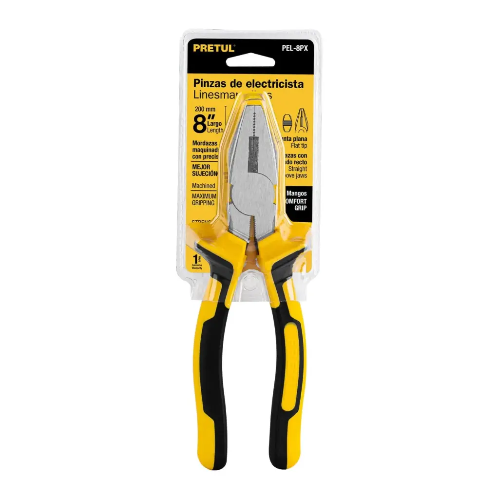 [22674] ALICATES UNIVERSALES, CONFORT GRIP 8"(20CM)PRETUL