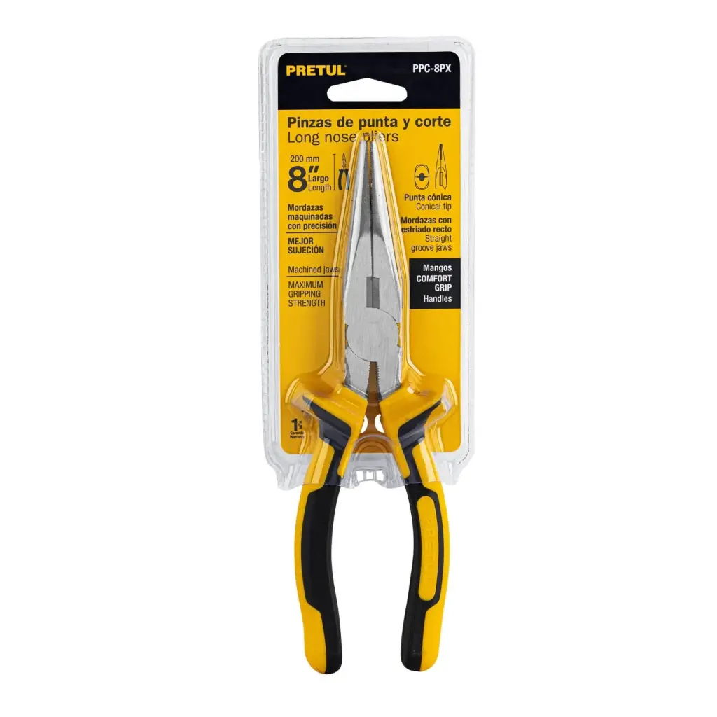 [22671] ALICATES DE PUNTA Y CORTE,CONFORT GRIP 8"(20CM)PRETUL