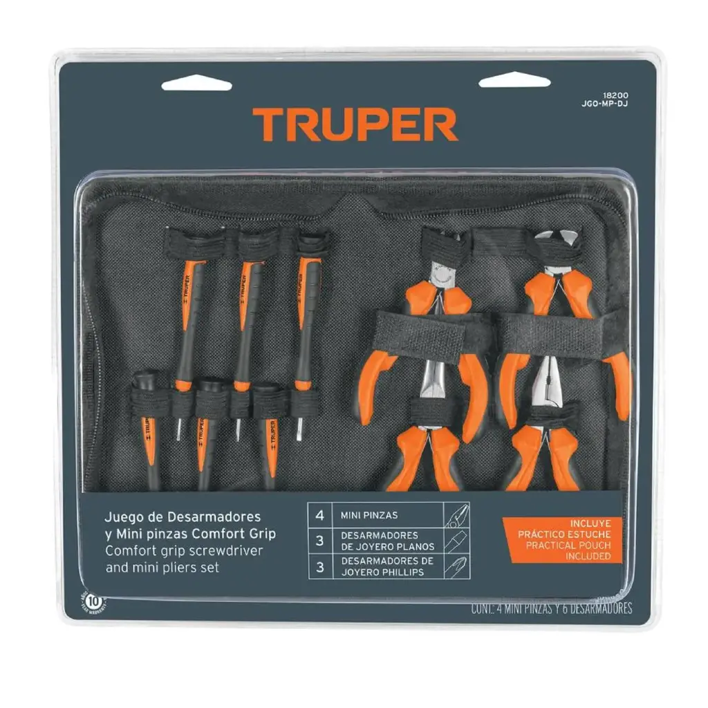 JUEGO 10 ALICATES ,CONFORT GRIP TRUPER