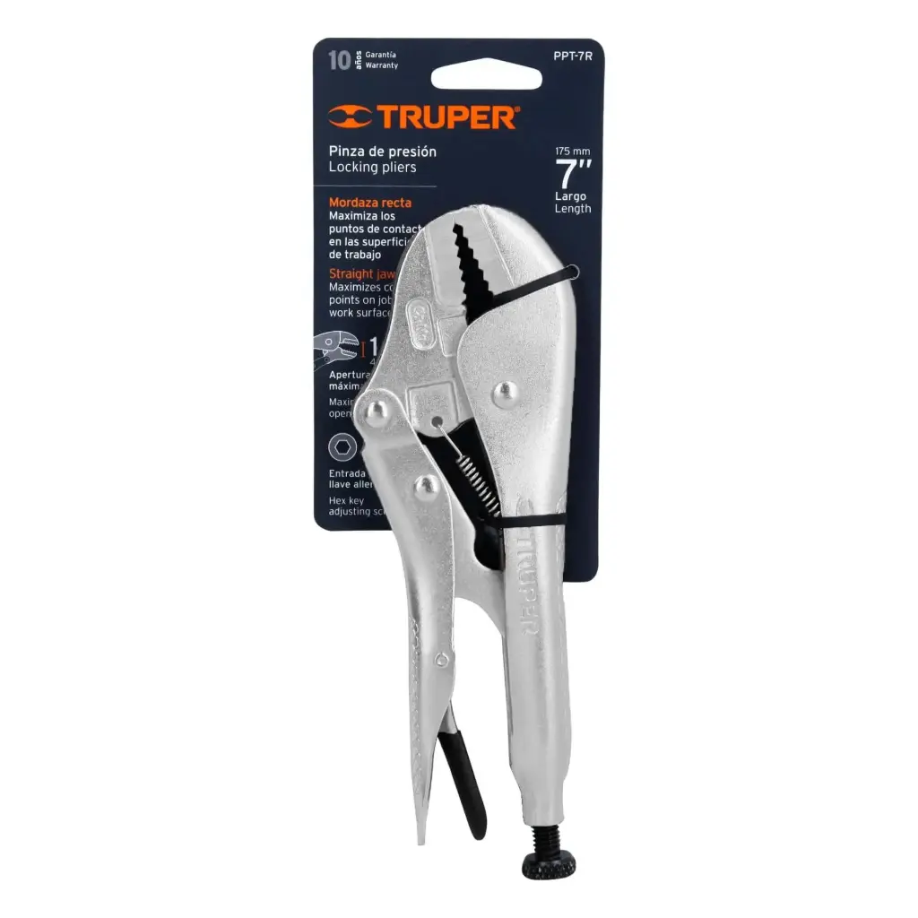 [17422] ALICATE DE PRESION, RECTOS 7"(18CM)TRUPER