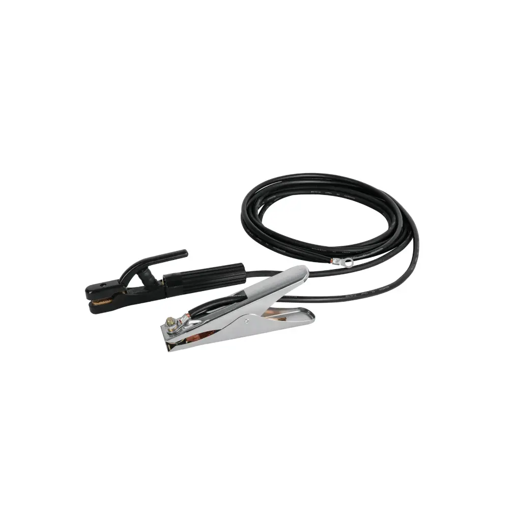 JUEGO DE CABLES CON TENAZAS PARA TIERRA Y PORTA ELECTRODO PRETUL