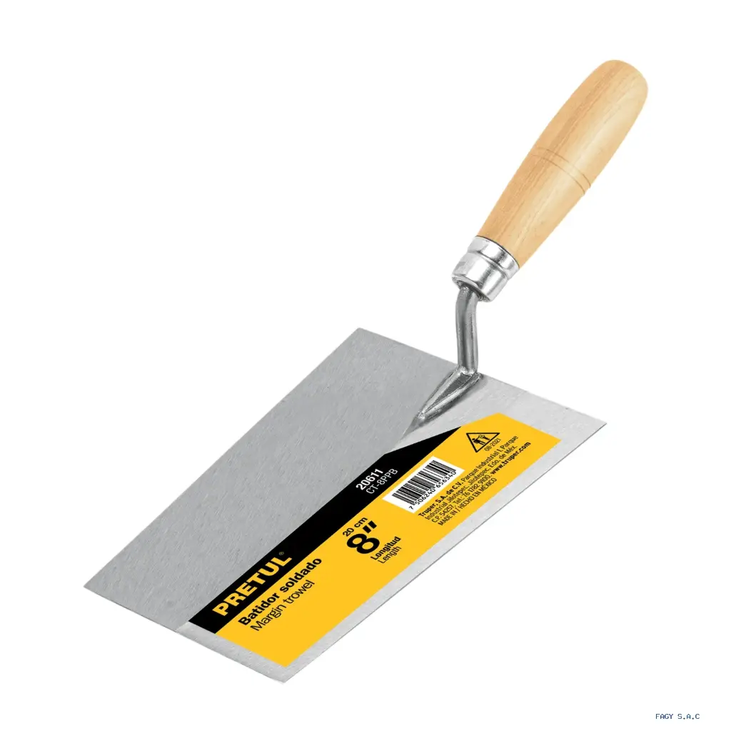 CUCHARA PARA ALBAÑIL, 8" YESERA, PRETUL, PERÚ