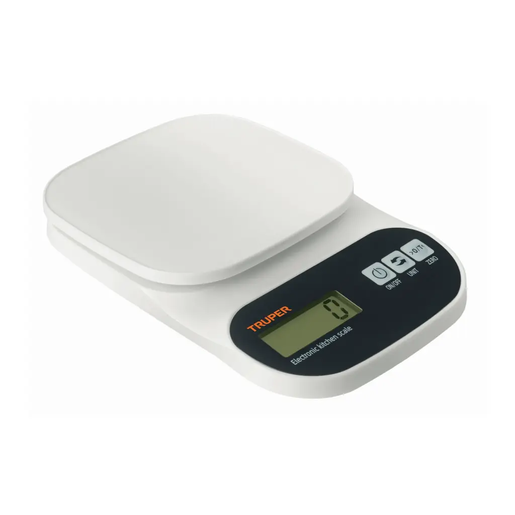 [15161] BÁSCULA DIGITAL PARA COCINA, PLATO DE ABS, 5 KG, TRUPER