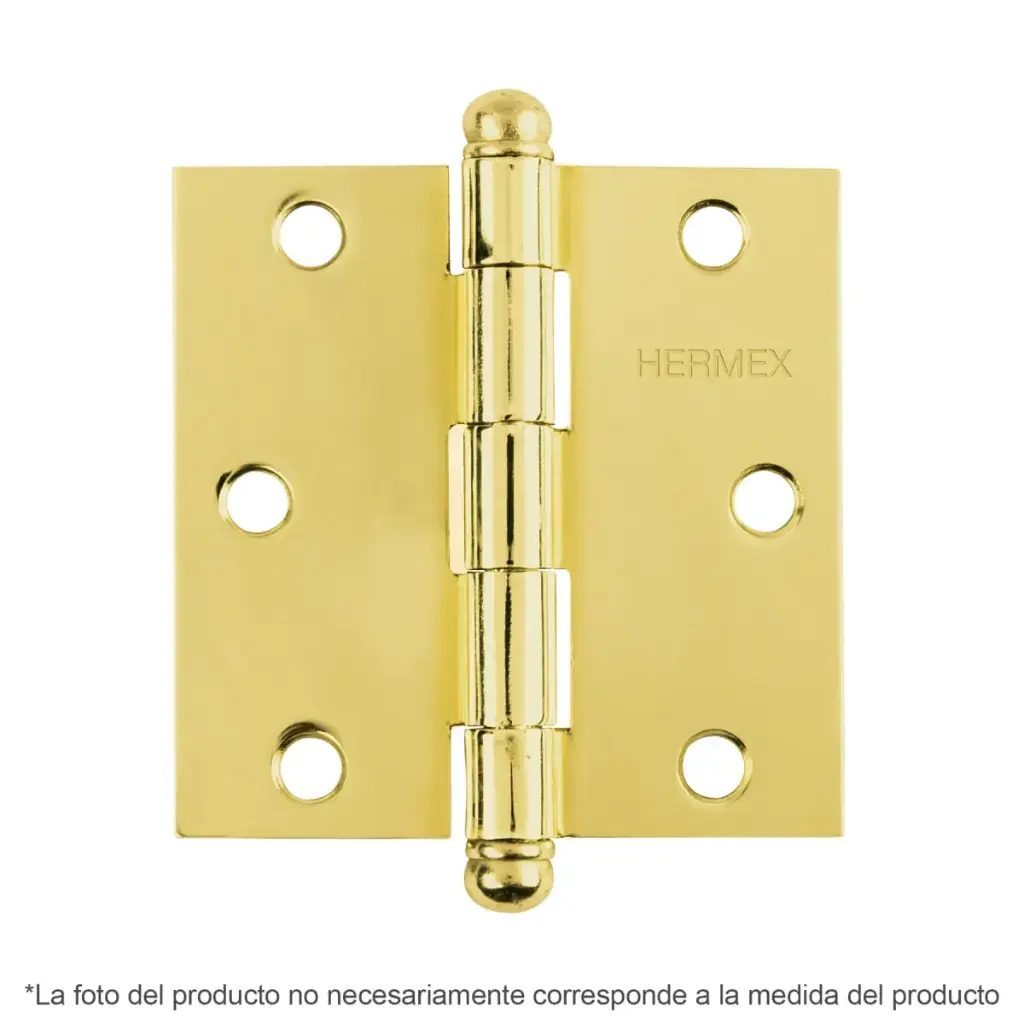 [43230] BISAGRA CUADRADA 2", LATONADO, CABEZA REDONDA, HERMEX