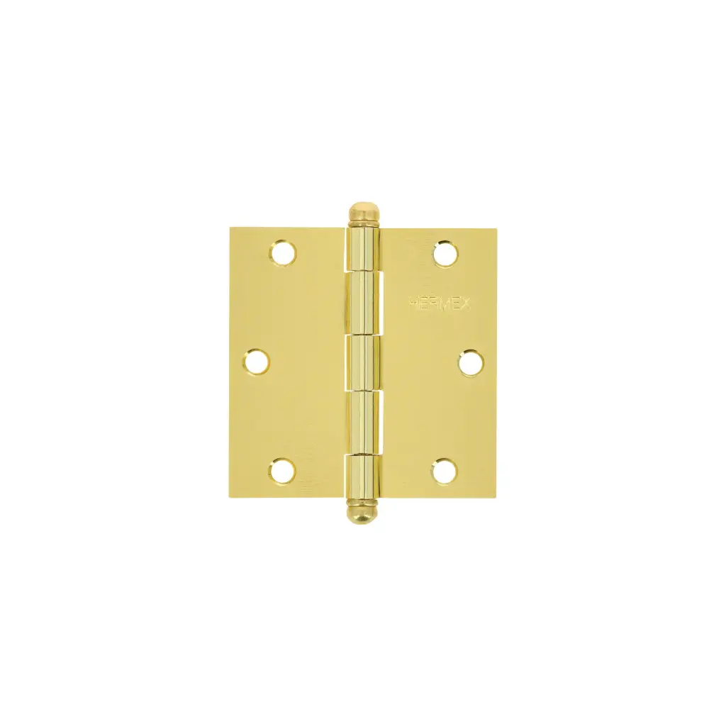 [43233] BISAGRA CUADRADA 3-1/2", LATONADO, CABEZA REDONDA, HERMEX