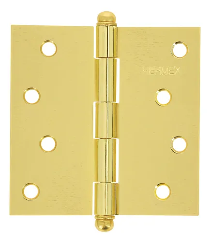 BISAGRA CUADRADA 4", LATONADO, CABEZA REDONDA, HERMEX