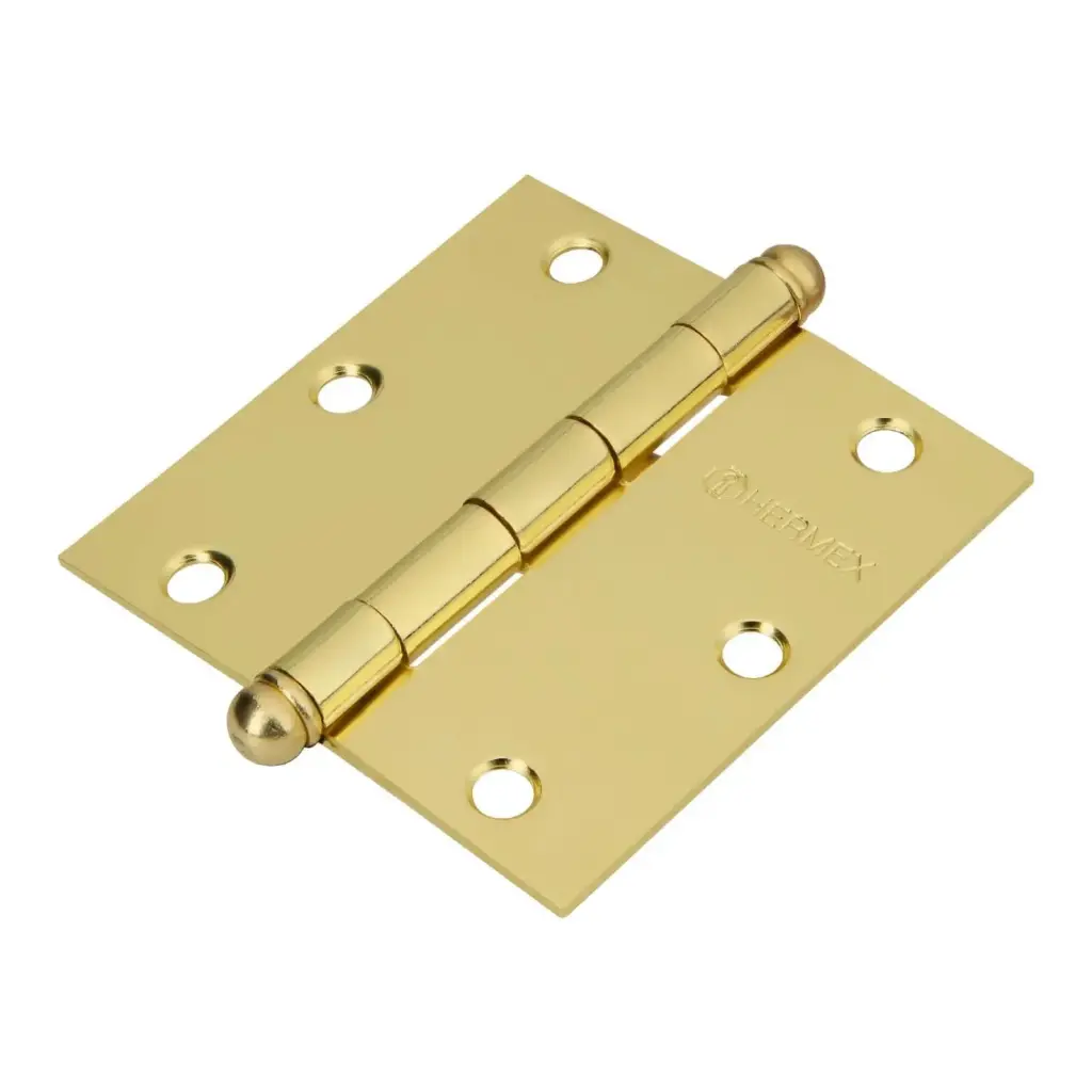 [23685] BISAGRA CUADRADA 3-1/2",LATONADO, CABEZA PLANA, HERMEX BASIC