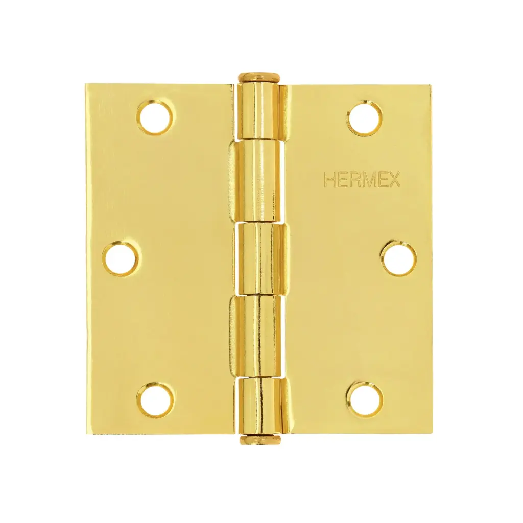 [43238] BISAGRA CUADRADA 3-1/2", LATONADO, CABEZA PLANA, HERMEX