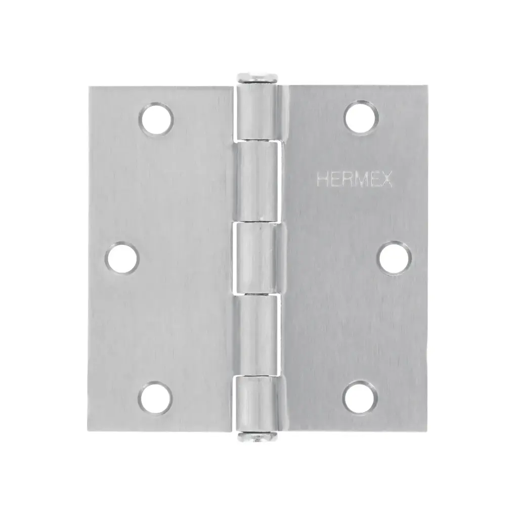 BISAGRA CUADRADA 3-1/2", SATINADO, CABEZA PLANA, HERMEX