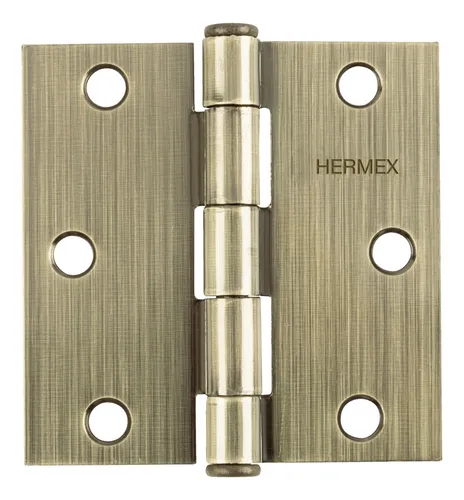 [43249] BISAGRA CUADRADA 2", LATÓN ANTIGUO, CABEZA PLANA, HERMEX