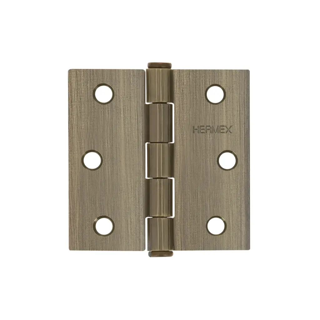 [43250] BISAGRA CUADRADA 2-1/2", LATÓN ANTIGUO, CABEZA PLANA, HERMEX