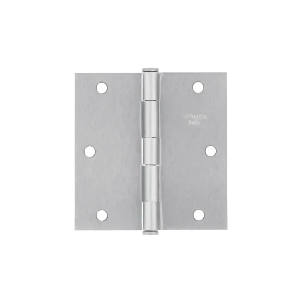 BISAGRA CUADRADA 3-1/2", SATINADO, CABEZA PLANA, BASIC