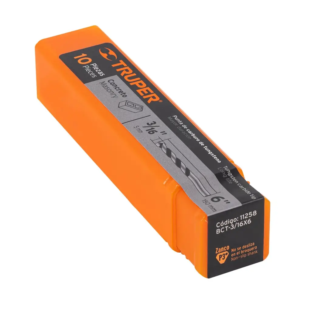 BROCA PARA CONCRETO DE 3/16 X 6", TRUPER