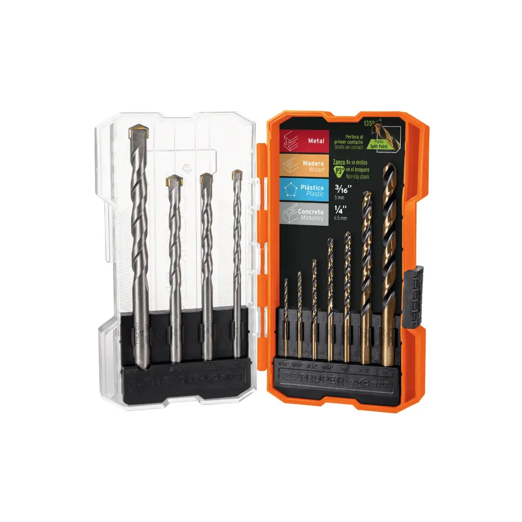 JUEGO DE 11 BROCAS PARA METAL Y CONCRETO TRUPER