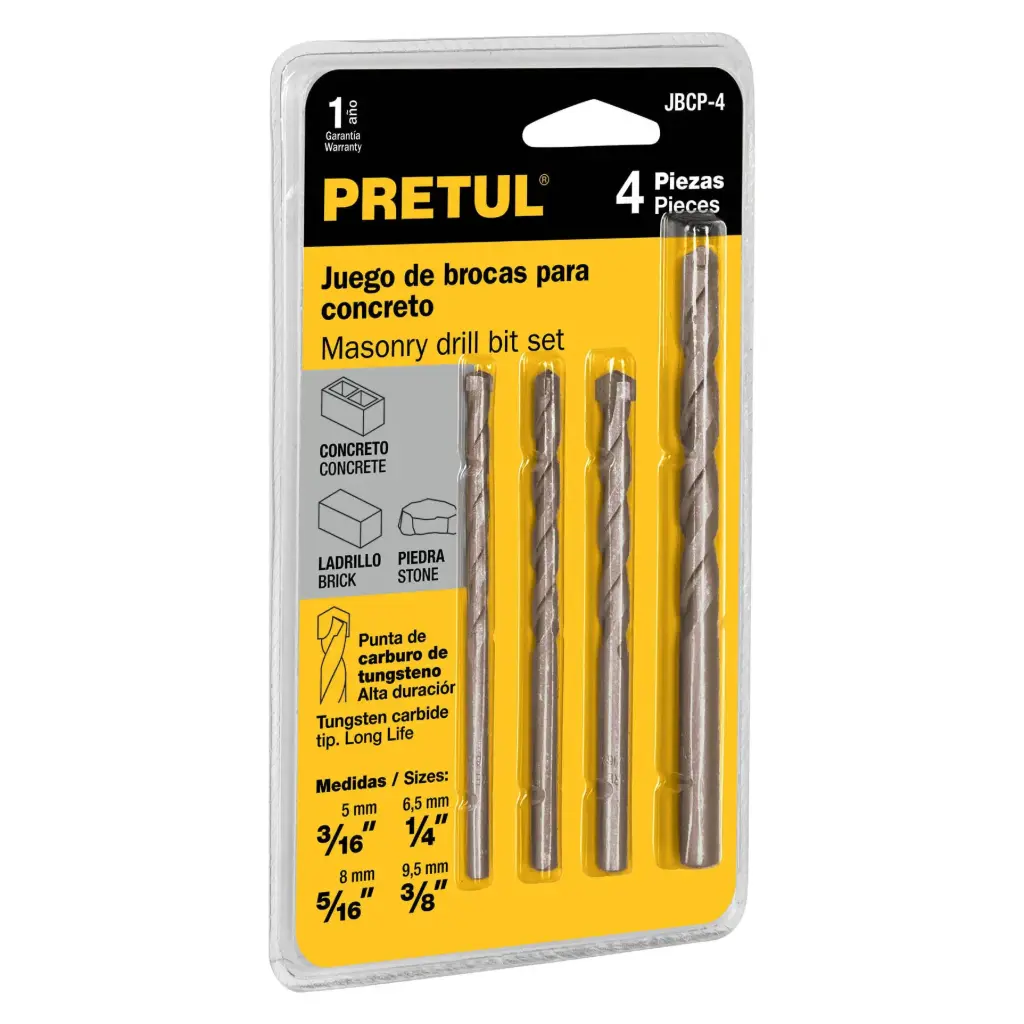 JUEGOS DE 4 BROCAS PARA CPNCRETO PRETUL