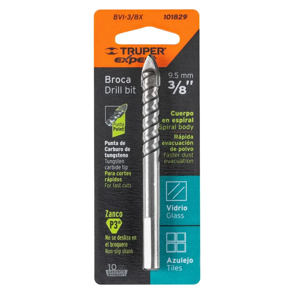 BROCA PARA VIDRIO Y MAYOLICA 3/8"-101829-TRUPER
